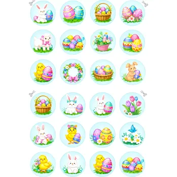 Přisada na vaření a pečení Jedlý papír – Velikonoce – Barevné – 24 ks