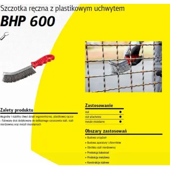 Drátěný kartáč Klingspor K. RUČNÍ KARTÁČ PLASTOVÁ RUKOJEŤ BHP600 NEREZOVÝ DRÁT