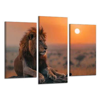 Obraz Obraz na plátně Král pouště , třídílný 4398CX