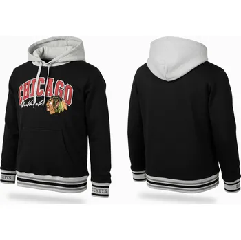 Pánská mikina Mitchell & Ness Pánská mikina Chicago Blackhawks NHL Premium Fleece Hoodie Current Logo Velikost: L