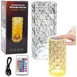 Noční lampička křišťálová LED mix barev