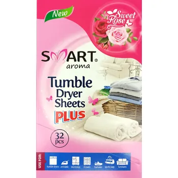 Smart Aroma vonné ubrousky do sušičky Sweet Rose – antistatické, pro měkčí prádlo, 32 ks Sweet Rose, 32 ks, antistatické, pro sušičku