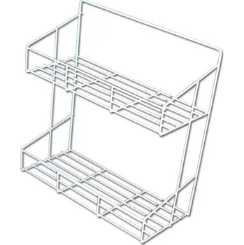 Koupelnový nábytek Polička koupelnová 2 patra bílá 34x33,5x14,5cm