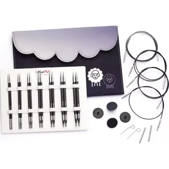 KnitPro Karbonz Midi set vyměnitelných jehlic 13cm (KnitPro Karbonz Midi Interchangeable Needle Set - 13cm)