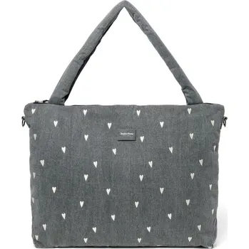 Přebalovací taška STUDIO NOOS - Denim DIAPER BAG - přebalovací taška | Grey Hearts