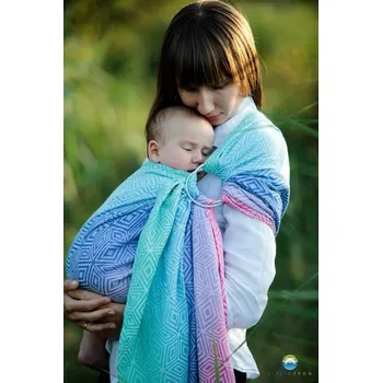 Šátek na nošení dítěte LITTLE FROG RING SLING - AURORA CUBE - L