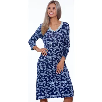 Dámské noční prádlo Noční košilka jemná 1D0786 modrá xxxl