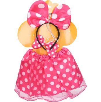 Wiky Dětský kostým Minnie s puntíky - Růžový