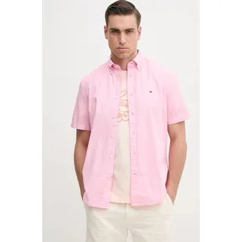 Pánská košile Bavlněná košile Tommy Hilfiger MW0MW37584 růžová 30X, vel. M