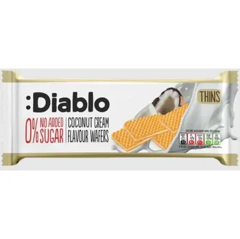 Oplatky :DIABLO 150 g BEZ PŘIDANÉHO CUKRU - kokosové (NO Sugar Added / kokosové oplatky)