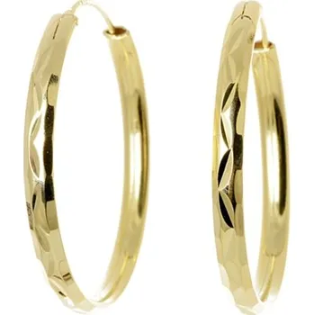 Náušnice Stříbrné pozlacené naušnice kruhy 35 cm STNAU2141F + dárek zdarma