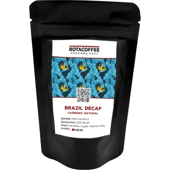 Káva BotaCoffee Brazil Decaf Carbonic Natural - bezkofeinová Velikost balení: 70 g, Zrnkovou nebo mletou?: Zrnková káva