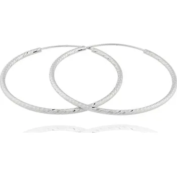 Náušnice Stříbrné náušnice kruhy broušené 40mm STNAU2134F