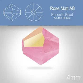 Dětské zboží PRECIOSA Bicone MC BEAD (sluníčko) velikost 4mm. Barva ROSE MATT AB. Balení 30ks .