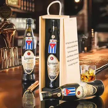 výroba alkoholu Legendario Elixir de Cuba v Dárkové Kazetě Standardní víko
