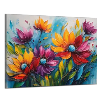 Obraz Obraz na plátně Moderní barevné květy , jednodílný 4388AX