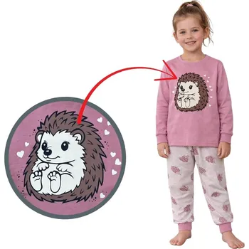 Dívčí pyžamo Dívčí pyžamo Betty Mode lila - ježek