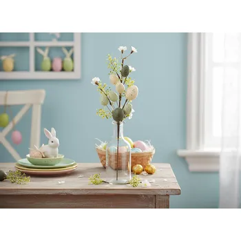 Velikonoční dekorace Velikonoční dekorační větvička ELLIDA s vajíčky 47 cm Výška 47 cm 765278