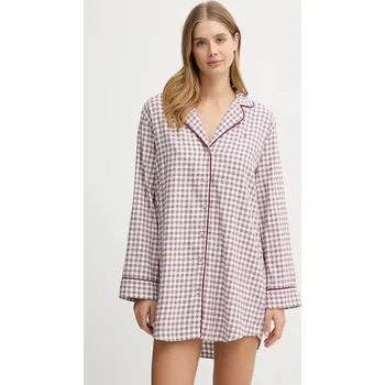 Dámská noční košile Noční košilka Tommy Hilfiger UW0UW06147 burgundské 83X, vel. L