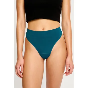 Menstruační tanga Modibodi Modicomfort Seamless Hi Waist Thong Light Teale Blue (MTMMSHWTLTB) S Možnost vrácení zboží ZDARMA do 120 dnů!