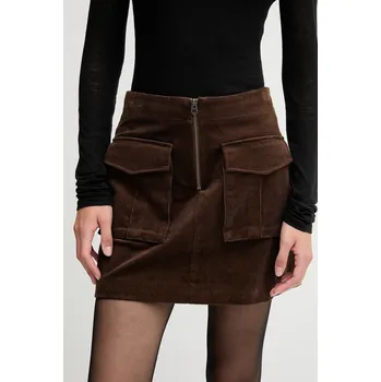 Dámská sukně Manšestrová sukně Tommy Hilfiger WW0WW46649 hnědá 88X, vel. 34