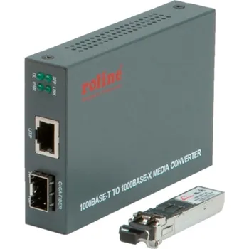 Síťový kabel ROLINE Média konvertor 1 Gb, RJ45 - LC, s SFP modulem 1000 BaseSX