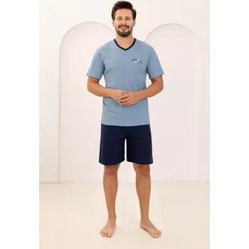 Pánská móda PÁNSKÉ PYŽAMO 504 BIG W/26 Modrá 2XL