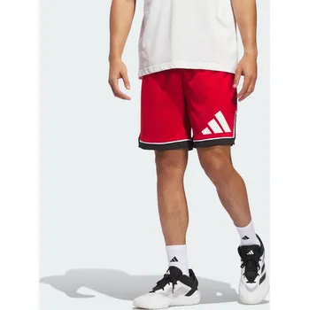 ADIDAS Šortky adidas Basketball Badge of Sport L ČERNÁ|ČERVENÁ