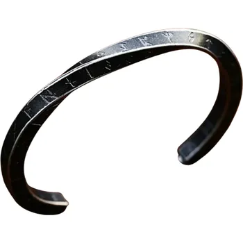 Náramek Pánský manžetový náramek s písmeny nerezová ocel 6,2cm Stylový a moderní design pro muže s personalizovanými písmeny černá