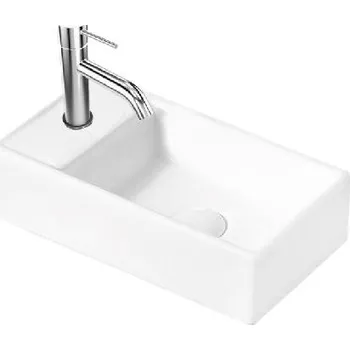 Umyvadlo kielle Umývátko 42x23 cm, bez přepadu, 1 otvor pro baterii vlevo, bílá - 30611400L