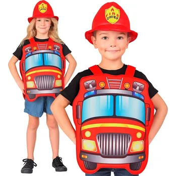 Karnevalový kostým Dětský kostým hasičského auta a čepice