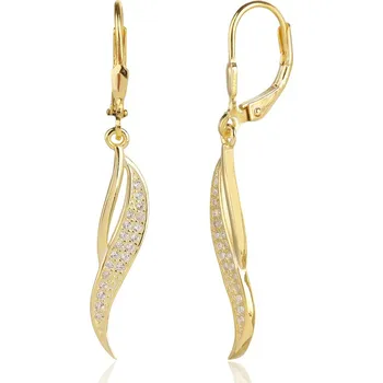 Náušnice Pozlacené stříbrné visací náušnice JVD SVLE3493XJ6GO00