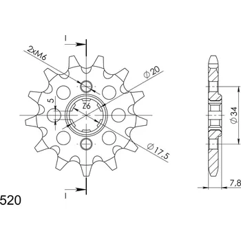 Řetězová sada pro motocykl Řetězové kolečko SUPERSPROX CST-327:13 13 zubů, 520 HONDA NSR 125 1990-1993