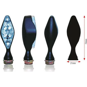 Moto sedlo BIHR Losange LED indikátory černé univerzální 014-2