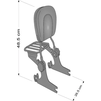 Moto sedlo Opěrka CUSTOMACCES LUXUS SPORTSTER RSD102J Nerez HARLEY DAVIDSON XL Sportster Roadster 1200 2004-2008