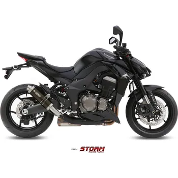 Motodíl 2 koncovky výfuku STORM GP K.039.LXSB Černá ocel KAWASAKI Z 1000 2014-2020