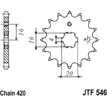 Řetězová sada pro motocykl Řetězové kolečko JT JTF 546-13 13 zubů, 420 SUZUKI RM 60 2003-2003