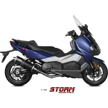Motodíl Výfuk kompletní 2x1 STORM OVAL SY.002.LX2B Černá ocel SY.002.LX2B