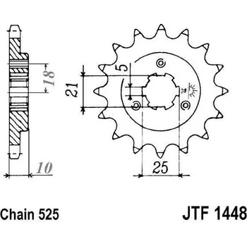 Řetězová sada pro motocykl Řetězové kolečko JT JTF 1448-15 15 zubů, 525 SUZUKI DR 650 SE 1996-2014