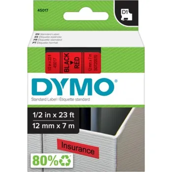 Tiskárna štítků Páska Dymo D1 - červená, šířka 12 mm, návin 7 m, černé písmo