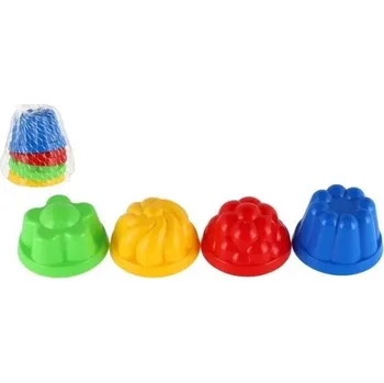 Hračka na písek Formičky Bábovky kulaté průměr 8cm 4ks v síťce