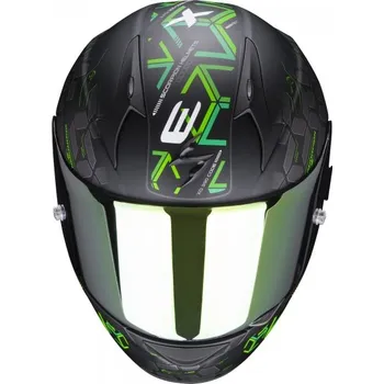 Helma na motorku Moto přilba SCORPION EXO-390 CUBE matná černo/zelená 2H89565209