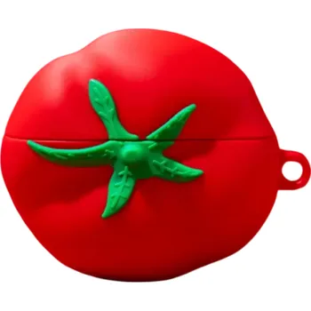 Příslušenství pro sluchátka Zralé rajčatové silikonové ochranné pouzdro pro AirPods 3 s 3D kresleným motivem rajčete roztomilé silikonové pouzdro na sluchátka s ochranou proti poškrábání