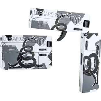 Dětská zbraň Dětská skládací pistole s měkkými střelami 11,5 x 11 cm otevřená 8,5 x 1,3 x 5,5 cm zavřená Plastová šedo-bílá hračka s hadím motivem