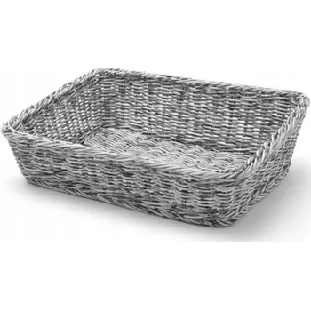 chlebník EXPONÁŽNÍ KOŠÍK NA PEČIVO CHLÉB ŠIKMÝ OBDÉLNÍKOVÝ ŠEDÝ HENDI