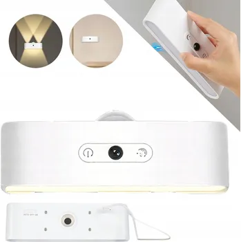 Nástěnné svítidlo Nástěnné Svítidlo s Pohybovým Senzorem, Otočné o 360°, s Dotykovým Ovládáním, Bílé