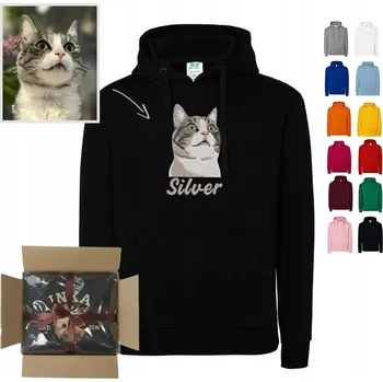 Dámská mikina Mikina Dárek VÝŠIVKA Fotografie psa Kočka Pupila Zvířata Kapucí Dámská S-2XL