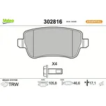 Sada brzdových destiček, kotoučová brzda VALEO 302816