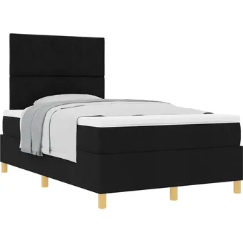 Postel Černá postel s pružinovou matrací 203 x 120 x 128 cm