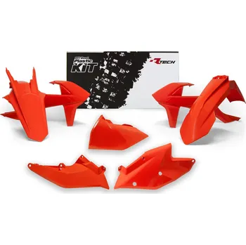 sada plastů KTM, RTECH (oranžová, 5 dílů, vč. levého krytu vzduch filtru) KTM EXC 300 TPI 2018-2019